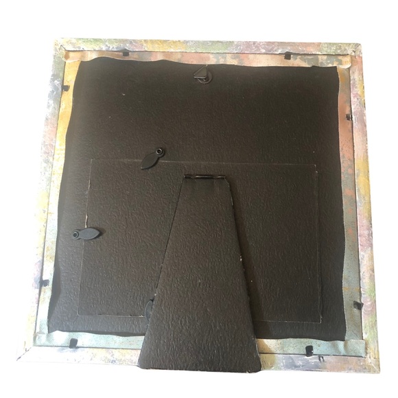 Upcycled Dragonfly Dreamscape: Sparkling Multimedia Art on 8.5”x8.5”x.5” canvas - Picture 6 of 6